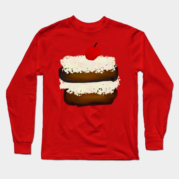 White Icing Chocolate Cake Long Sleeve T-Shirt by Usagicollection